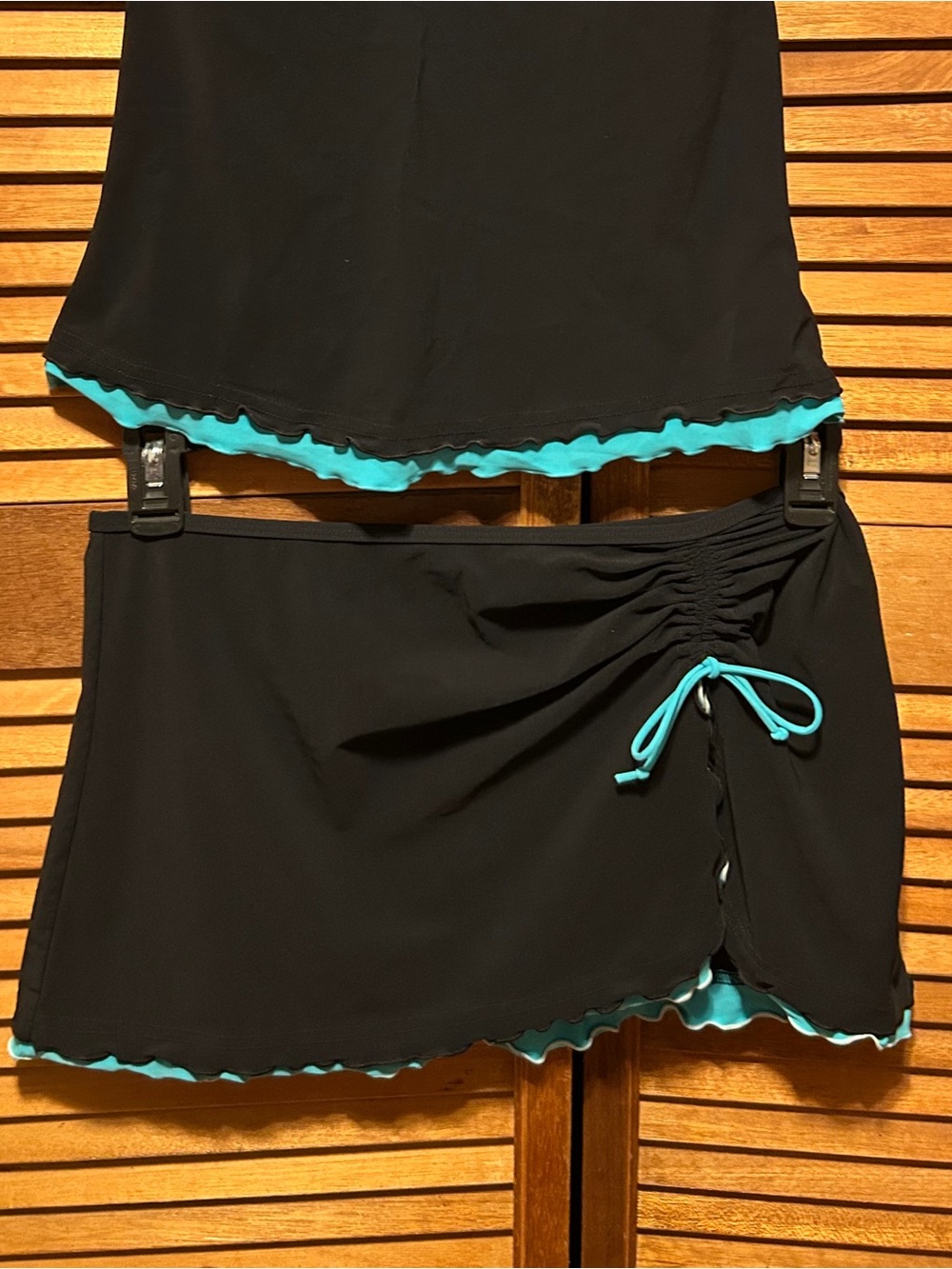 Profile by Gottex Bachata Black & Turquoise Tankini Halter Top 2pc Swimsuit - Picture 10 of 16